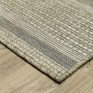StyleHaven Tangelo Banded Border Indoor / Outdoor Area Rug