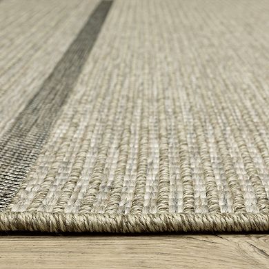 StyleHaven Tangelo Banded Border Indoor / Outdoor Area Rug