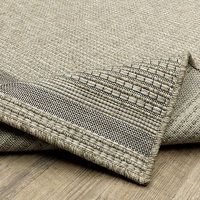 StyleHaven Tangelo Banded Border Indoor / Outdoor Area Rug