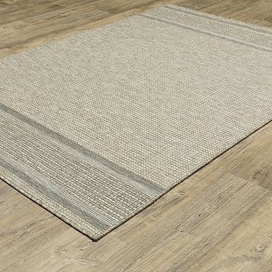 StyleHaven Tangelo Banded Border Indoor / Outdoor Area Rug