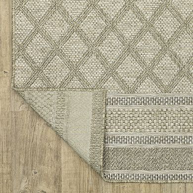 StyleHaven Tangelo Diamond Lattice Indoor / Outdoor Area Rug