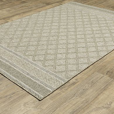 StyleHaven Tangelo Diamond Lattice Indoor / Outdoor Area Rug