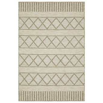 StyleHaven Tangelo Geometric Stripes Indoor / Outdoor Area Rug
