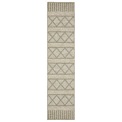 StyleHaven Tangelo Geometric Stripes Indoor / Outdoor Area Rug