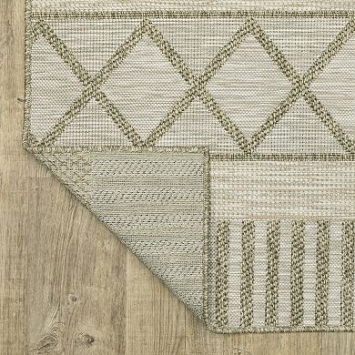 StyleHaven Tangelo Geometric Stripes Indoor / Outdoor Area Rug