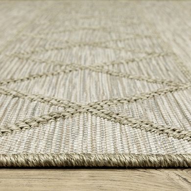 StyleHaven Tangelo Geometric Stripes Indoor / Outdoor Area Rug