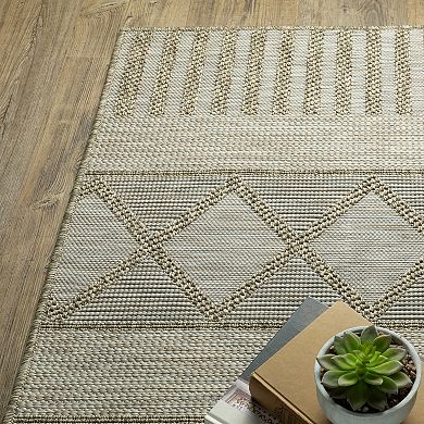 StyleHaven Tangelo Geometric Stripes Indoor / Outdoor Area Rug