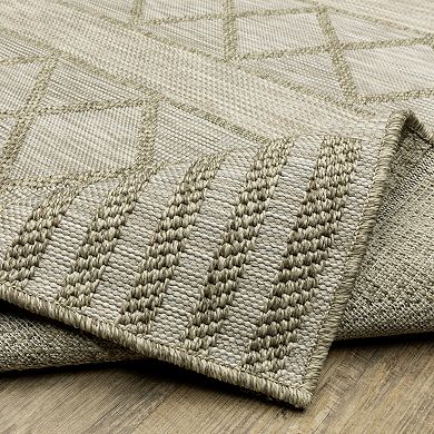 StyleHaven Tangelo Geometric Stripes Indoor / Outdoor Area Rug