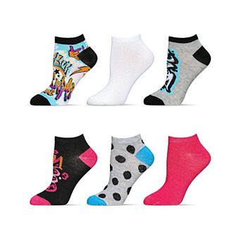 6 Pair Women's Graffiti Style Low Cut Socks