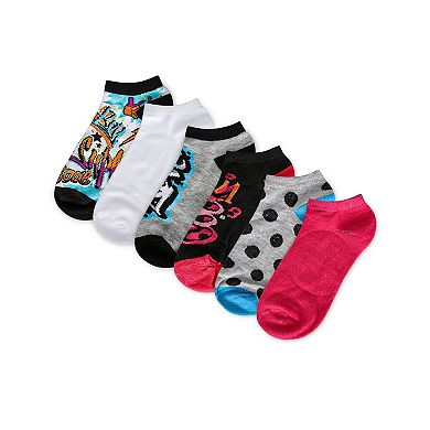 6 Pair Women's Graffiti Style Low Cut Socks