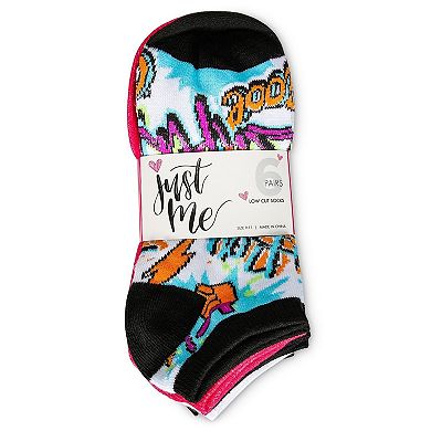 6 Pair Women's Graffiti Style Low Cut Socks