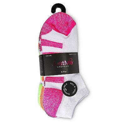 6 Pair Women's Heel Stripes Half Cushioned Low Cut Socks Liner