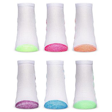 6 Pair Women's Heel Stripes Half Cushioned Low Cut Socks Liner