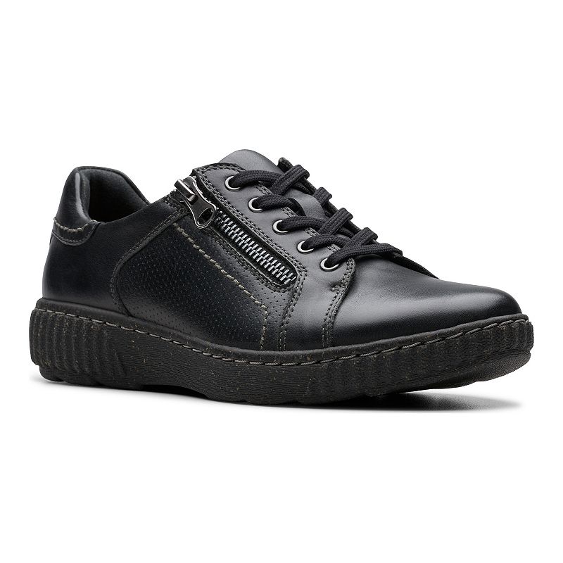 Clarks® Caroline Janna Women's Leather Casual Shoes, Size: 9.5, Black
