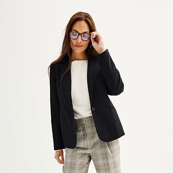Petite Nine West Classic Single Button Blazer