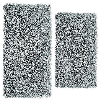 Chenille Shaggy 220 GSF Non Skid Back Bath Rug Set - 2- Piece
