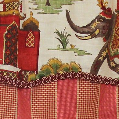 Madhubala Glory "A" Elephant in Center Valance 3" Rod Pocket