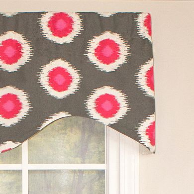 Ikat Domino Cornice 100% Cotton with Fully Lined 3" Rod Pocket Valnance for Windows