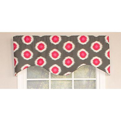 Ikat Domino Cornice 100% Cotton with Fully Lined 3" Rod Pocket Valnance for Windows