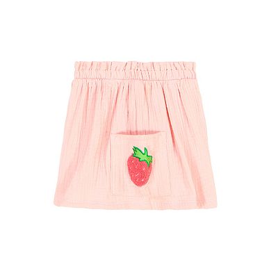 Girls 4-6 Kids Headquarters 2-pc. Strawberry Stripes Top & Drawstring Gauze Cargo Shorts Set
