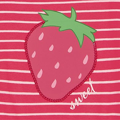 Girls 4-6 Kids Headquarters 2-pc. Strawberry Stripes Top & Drawstring Gauze Cargo Shorts Set