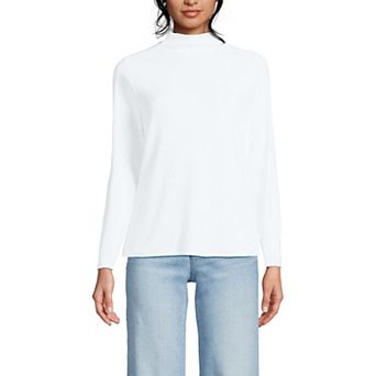 Women's Lands' End Rib Skimming Long Sleeve Mock Neck Top