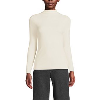 Women's Lands' End Rib Skimming Long Sleeve Mock Neck Top