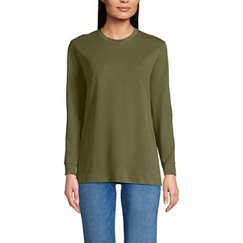 Women's Lands' End Relaxed Long Sleeve Crewneck Top