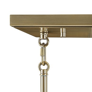 INK+IVY Curiana 5-light Linear Chandelier with Textured Glass Shades