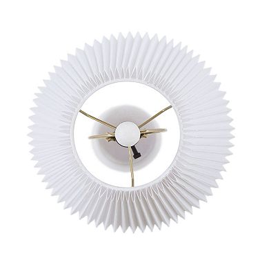 INK+IVY Veluna Textured Ceramic Table Lamp with Fluted Fabric Shade