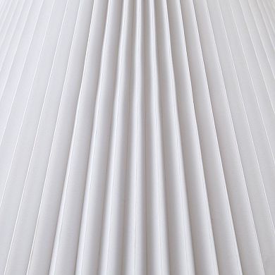 INK+IVY Veluna Textured Ceramic Table Lamp with Fluted Fabric Shade