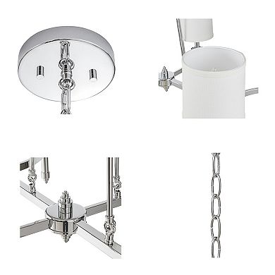 Hampton Hill Elegenza 6-light Chandelier with Fabric Drum Shades