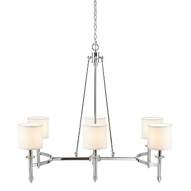 Hampton Hill Elegenza 6-light Chandelier with Fabric Drum Shades