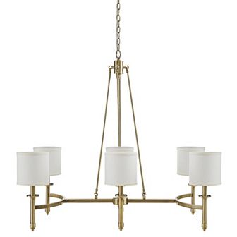 Madison Park Elegenza 6-light Chandelier with Fabric Drum Shades