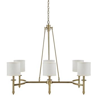 Hampton Hill Elegenza 6-light Chandelier with Fabric Drum Shades