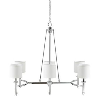 Hampton Hill Elegenza 6-light Chandelier with Fabric Drum Shades