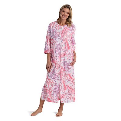 Women's Miss Elaine Essentials Interlock Knit Paisley Print Long Zip