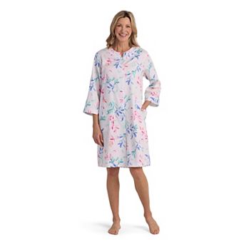 Women's Miss Elaine Essentials Sateen Woven Short Snap Robe