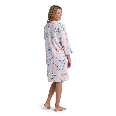 Women's Miss Elaine Essentials Sateen Woven Short Snap Robe