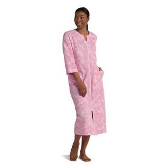 Women's Miss Elaine Essentials Cottonessa Long Zip Robe