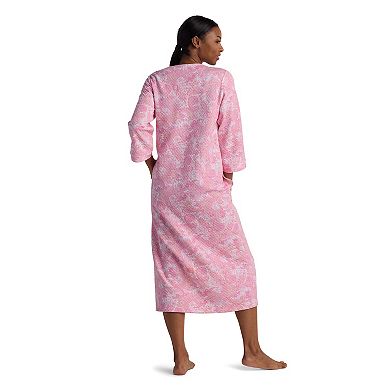 Women's Miss Elaine Essentials Cottonessa Long Zip Robe