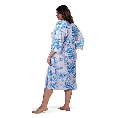 Plus Size Miss Elaine Essentials Terry Long Zip Robe
