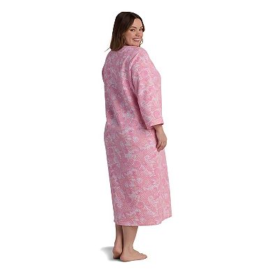 Plus Size Miss Elaine Essentials Cottonessa Long Zip Robe