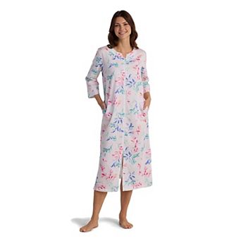 Women's Miss Elaine Essentials Sateen Woven Long Zip Robe
