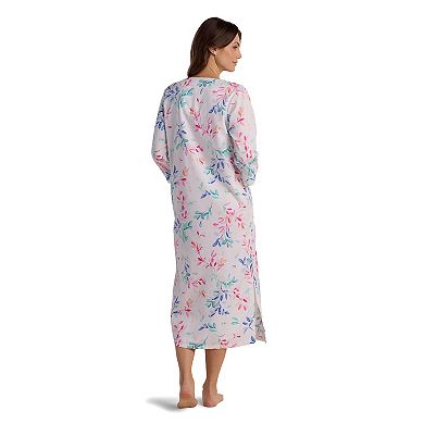 Women's Miss Elaine Essentials Sateen Woven Long Zip Robe