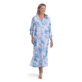Women's Miss Elaine Essentials Terry Long Zip Robe