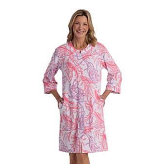Women's Miss Elaine Essentials Interlock Knit Short Snap Robe