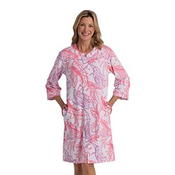 Women's Miss Elaine Essentials Interlock Knit Short Snap Robe