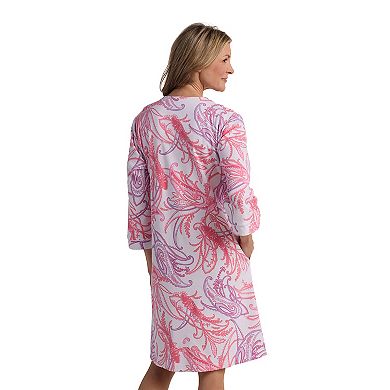 Women's Miss Elaine Essentials Interlock Knit Short Snap Robe