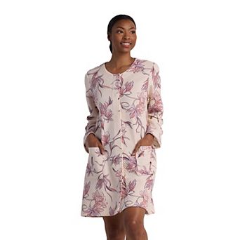 Women's Miss Elaine Essentials Quilt-In-Knit Short Snap Robe